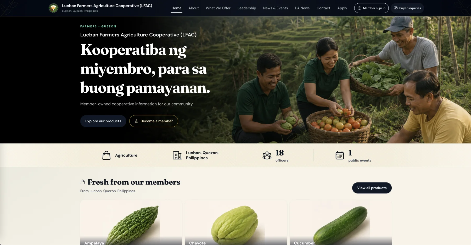 Official KoopKonekt website of Lucban Farmers Agriculture Cooperative